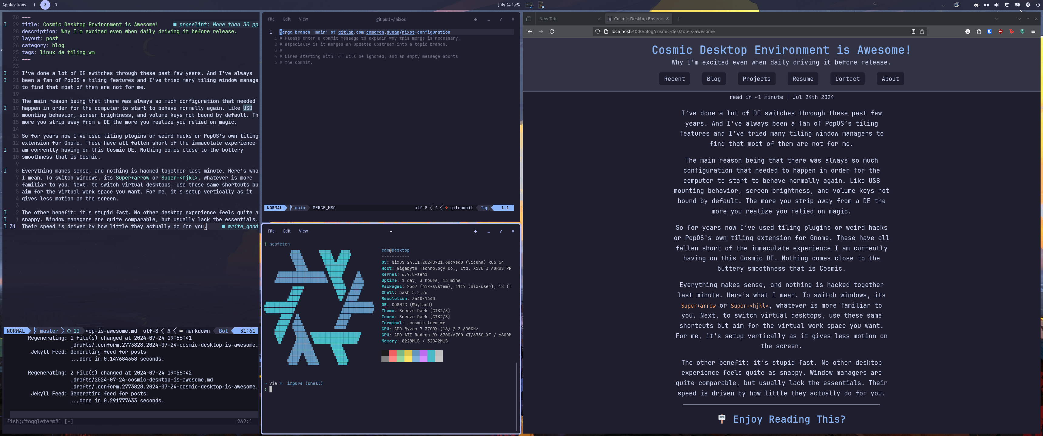 Screenshot of cosmic